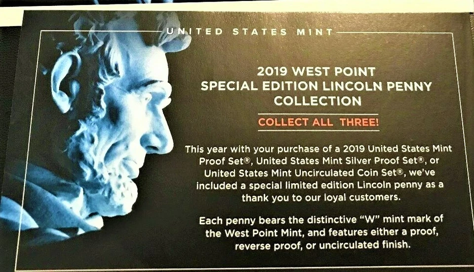 2019 W Lincoln Cent Penny PROOF/Reserve/UC Envelope & Collection Card NO COIN  - Image 3 of 3
