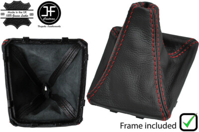 ROT NAHT LEDER SCHALTSACK + KUNSTSTOFFRAHME F?R MERCEDES GLA CLASS 14-18