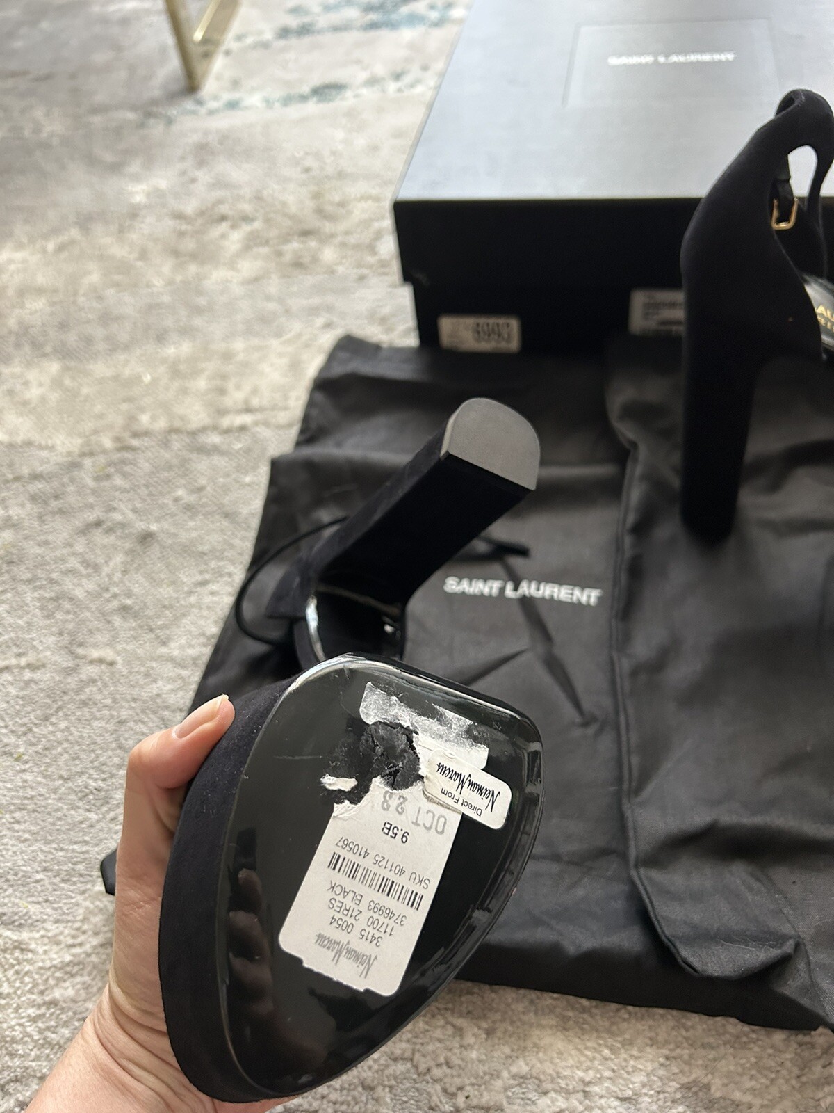 Sandali con plateau YSL Saint Laurent Jodie scamosciati 39 5