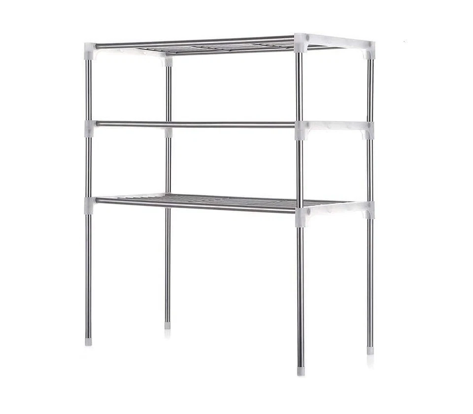 Mensola Microonde Scaffale Salvaspazio 3 Ripiani Mobile Organizer Per Cucina - Immagine 4 di 4