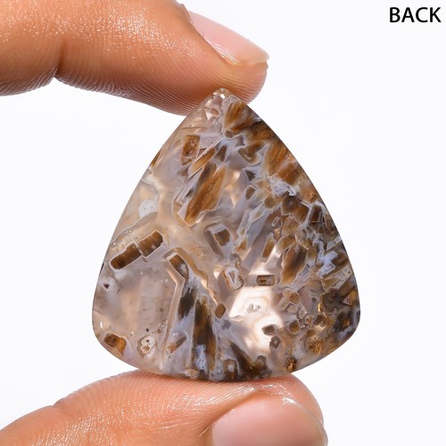 Natural Stick Agate Gemstone 40.50 Cts Loose Pear Cabochon From 33X30X6 mm - Picture 2 of 6