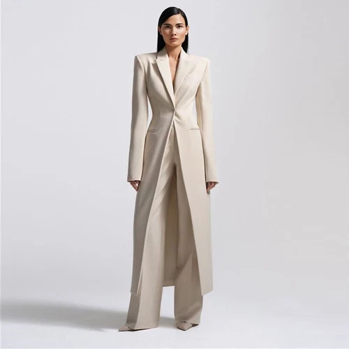 Women Long Jackets Suits Ladies Modern Fashion Prom Evening Party 2Pcs Outfits - Picture 5 of 19