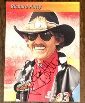 Richard Petty PRO SET POWER PONTIAC GRAND PRIX WINSTON #43 autographed card STP
