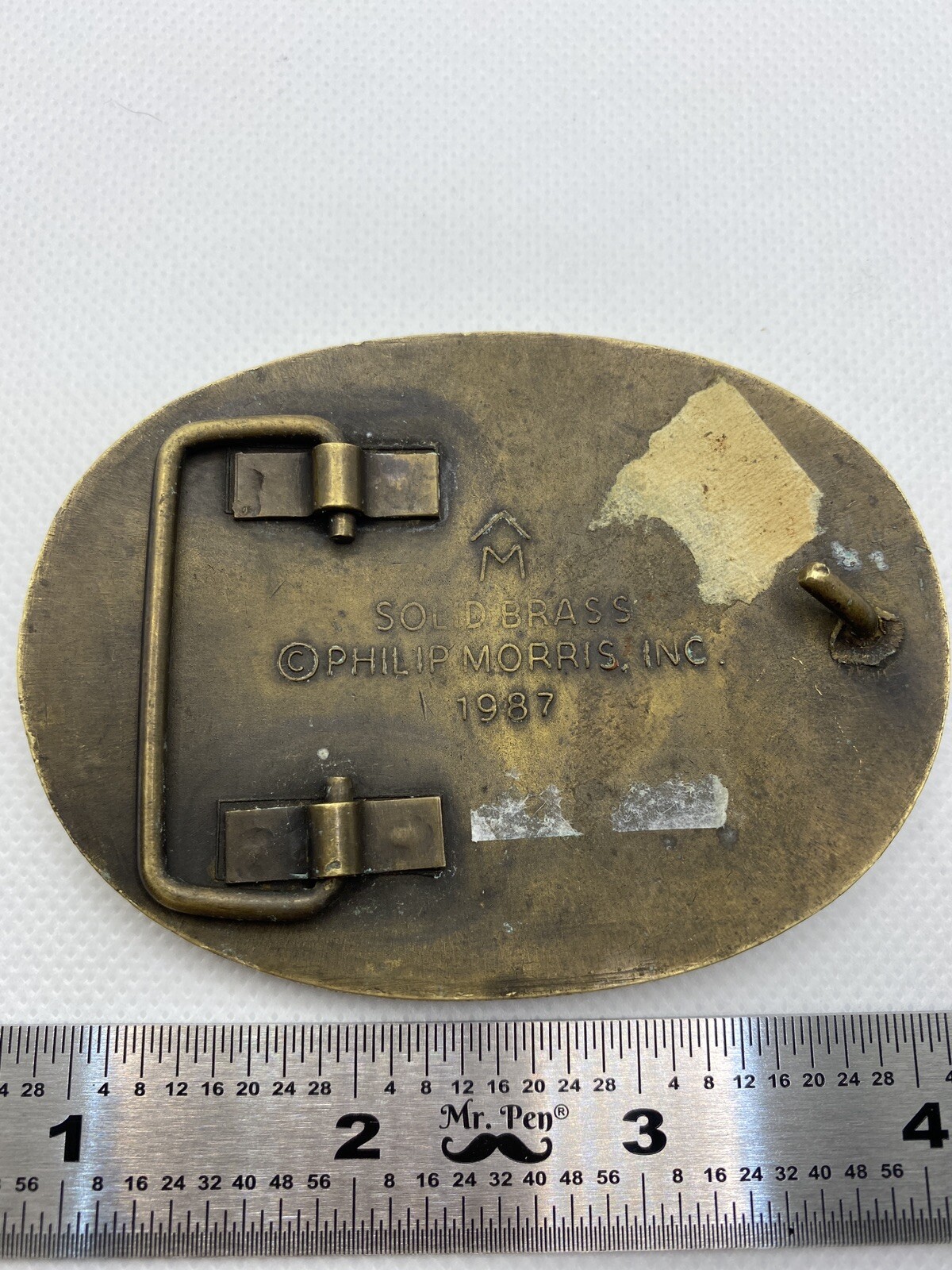 Vintage 1987 Brass Marlboro Belt Buckle. Long Horn. P… Gem