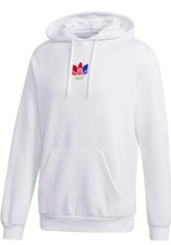 Adidas Hoodie Adult S Original 3D Trefoil White Pullover Sweater Long Sleeve Top