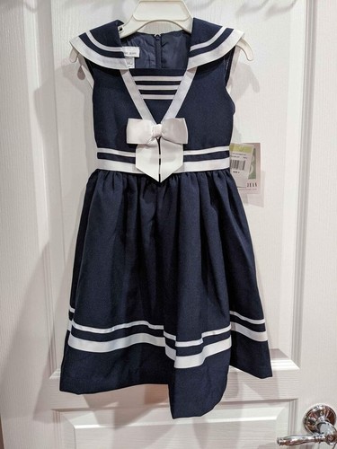 Bonnie Jean Bebé Niñas Marinero Náutico Azul Marino Uniformes Regreso a la Escuela Vestido 2T-14 - Imagen 2 de 7