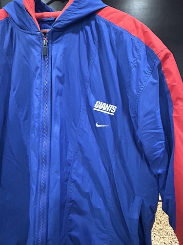New York Giants Jacket Men Sz 2XL NFL Football Vintage Nike Hood Puff Winter - Picture 2 of 9