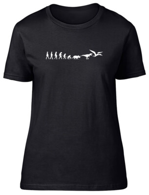 Evolution of Dinosaurs Fitted Damen Ladies T-Shirt