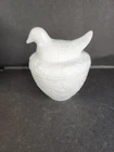 AVON White Milk Glass Hen Chicken on Nest 5” x 4" Bowl w/Lid EXC CONDITION