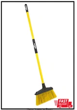 Quickie Angle Broom Jobsite Multi-Surface Fiberglass Handle Built-in Scraper
