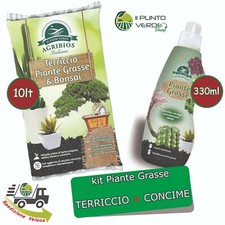 TERRICCIO 10 LT e CONCIME 330 ml specifico per PIANTE GRASSE e BONSAI