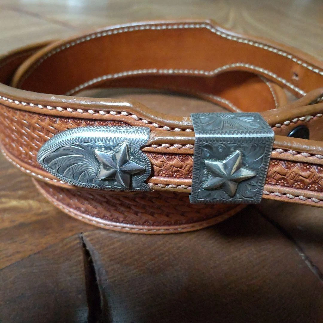 EDWARD H. BOHLIN 3 Piece Buckle Belt Silver Buckle