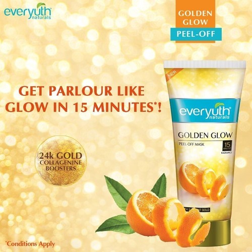 Everyuth Naturals Advanced Golden Glow Peel-Off Mask With 24K Gold - 50gm - Picture 3 of 7