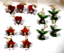 BULK LOT 12 Ganz Acrylic & Metal Hanging Xmas Ornaments Angel Star Heart