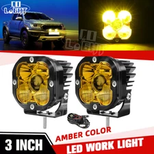For Toyota 4runner A-pillar Fog Lights Pods Hood Ditch 3" Cube Pods Amber Combo