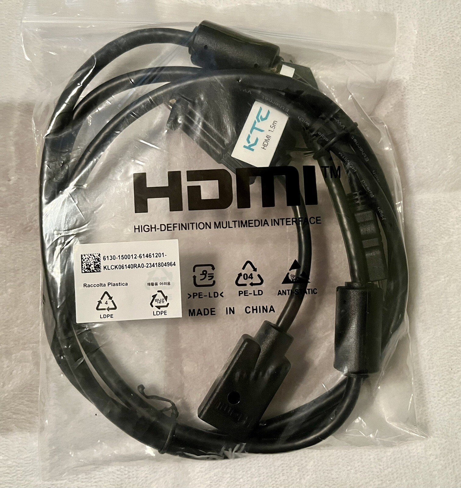 KTC High Speed HDMI Cable with Ethernet VW-1 and HDMI-DVI Dongle for Monitor-image