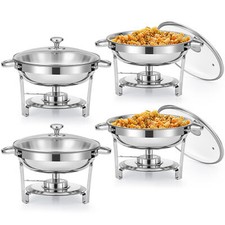 WILPREP 4 Stainless Steel 4.5L Chafing Dish Buffet Set of Food Warmers for Party