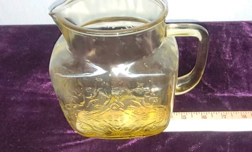 ANTIQUE Federal Depression Amber Glass MADRID Jug Type Pitcher from 1930s USA - Picture 11 of 11