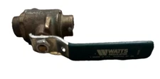 Watts 1/2 Brass Ball Valve Slip x Slip 600 WOG #9526 Made in Canada Green Handle