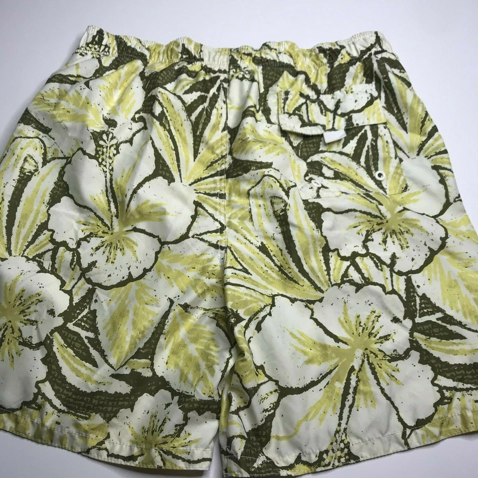 Baús de banho Merona tamanho L 36/38 floral branco amarelo e verde - Imagem 4 de 4