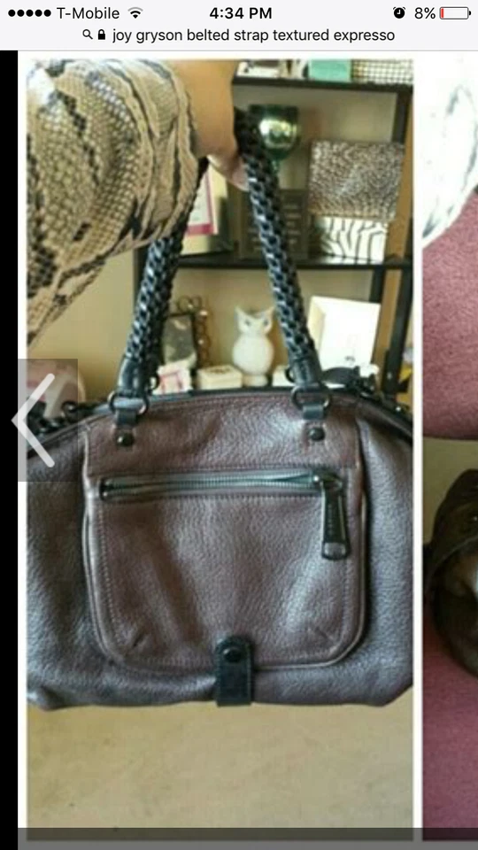 ¡Bolso de mano Joy Gryson Olivia Espresso/Marrón/Negro con textura!... $695.00 Foto 3 de 3