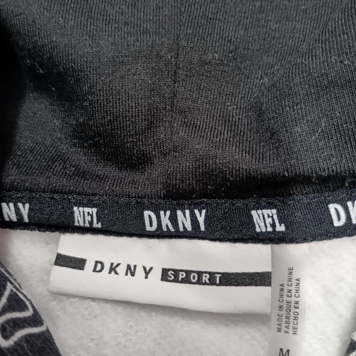 New England Patriots Hoodie Women's M Medium Full Zip DKNY Sport Black Graffiti - Picture 5 of 10