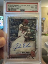 2021 Bowman Chrome Jordan Walker Auto Mega Box Mojo PSA 10 RC Cardinals