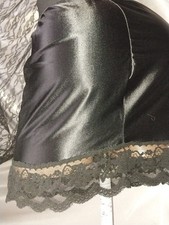 VTG SATIN SECOND SKINS NYLON SPANDEX LACY VICTORIAS SECRET GIRDLE HALF SLIP