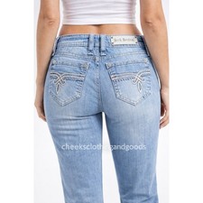 Rock Revival Cameron Boot Low-Rise Jeans Women's size 28 Raw Hem