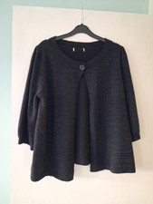 Sparkly Cardigan Size M Black with Blue sparkle Puff sleeves