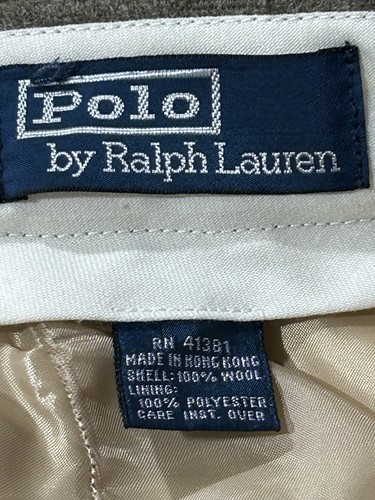 Vintage Polo Ralph Lauren 100% Wool Trousers Pants Old Money Style Size 38x34 - Picture 3 of 14