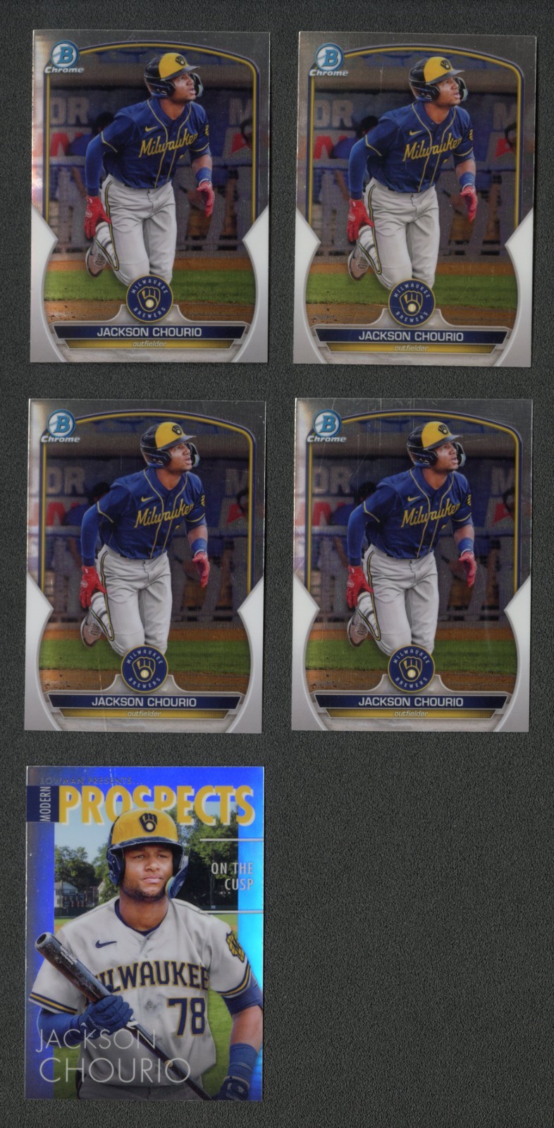2023 Bowman Chrome MLB Lot of 5 Jackson Chourio Inserts Milwaukee Brewers