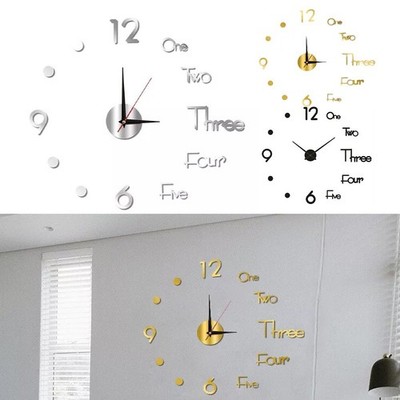 3D Wall Clock Room Decor Elegant Design Reliable Timekeeping For Bedroom