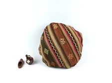 Kilim Round Pillow Cover 18" in Tribal Vintage Turkish Carpet Round Cushion 4960