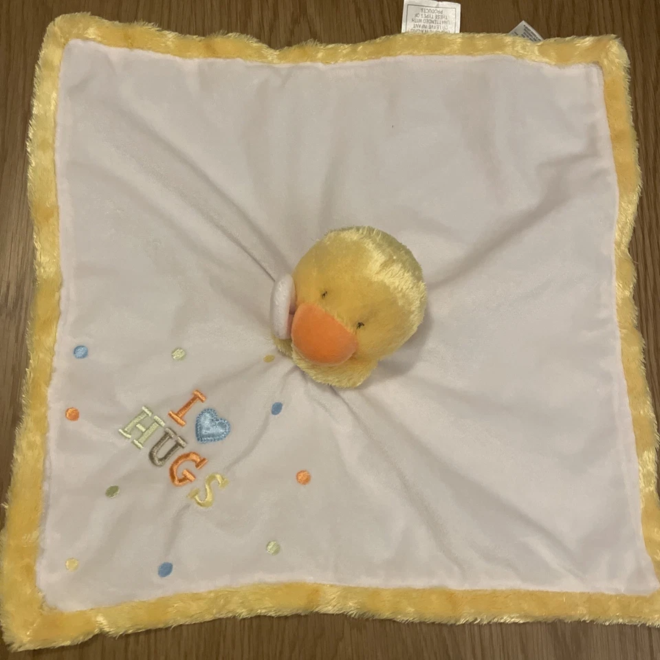 Manta de seguridad Carters blanca I Love Hugs corazón pato lunares Lovey Baby Foto 3 de 4