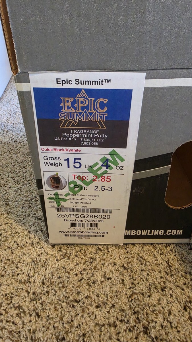 Storm Epic Summit X-Blem Bowling Ball Overseas | 15 Pounds | 2.5-3