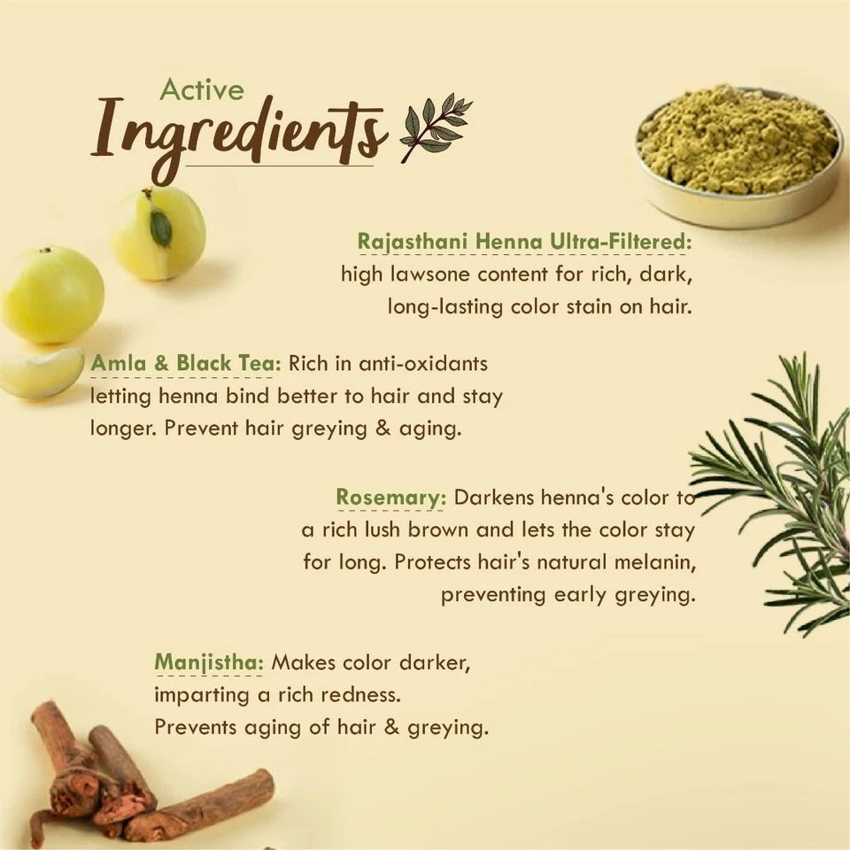 Nat Habit - 新鲜即用海娜膏,预浸在红茶和草药中 — 第 3/4 张图片