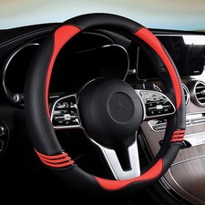  Premium Grip Steering Wheel Cover With Anti-slip Rubber Ring Made Of Carbo...