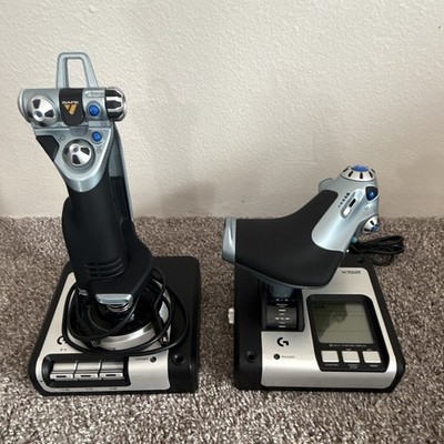 Logitech X52 HOTAS Flight System 3D Twist MFD Wired PC Joystick, Black/Silver