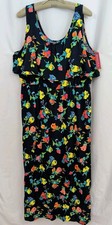 New Merona Navy Floral Maxi Dress Womens XXL Rayon Sleeveless