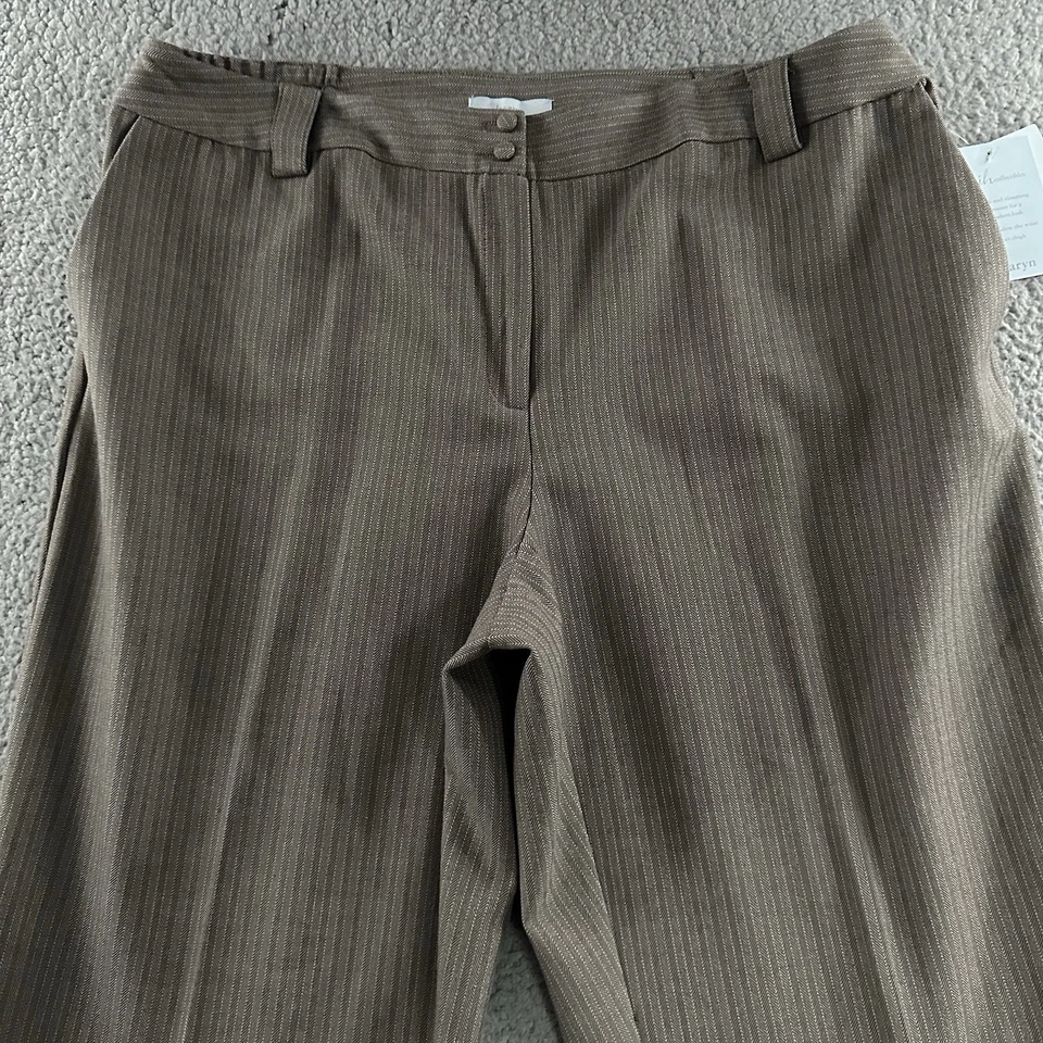 Pantalones para mujer JH Collectibles color topo talla 16W Karyn pantalón poliéster mezcla de rayón Foto 2 de 4