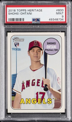 2018 TOPPS HERITAGE #600 SHOHEI OHTANI ROOKIE RC PSA 9