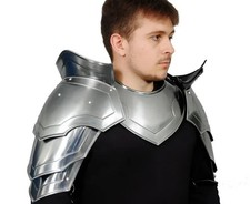Medieval Knight Pauldrons Gorget Armor Set Steel Shoulder Protection for LARP,