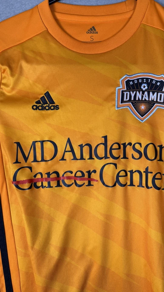 Camisa Houston Dynamo Para Hombres Pequeña MLS Fútbol Adidas MD Anderson Cancer Center Foto 2 de 4