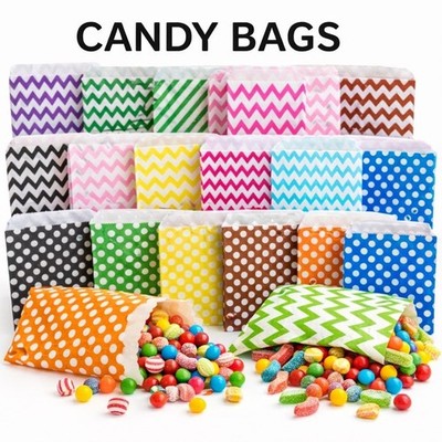 Papiertüten Bonbonstreifen Party Hochzeitstorte Süßigkeiten Pick&Mix Geschenk Shop Tasche