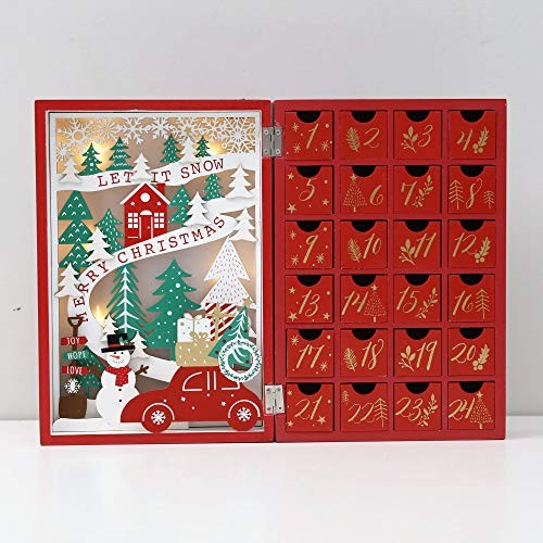 Christmas Wooden Advent Calendar Book with Drawers for Adults Kids Christmas - Picture 5 of 6