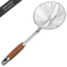 ChefBee 5.3" Spider Strainer Skimmer Spoon with Handle, 5.3in, Silver