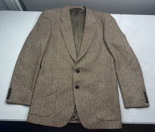 Yves Saint Laurent France Early 70s Vintage, Herringbone Tweed Blazer Sz M