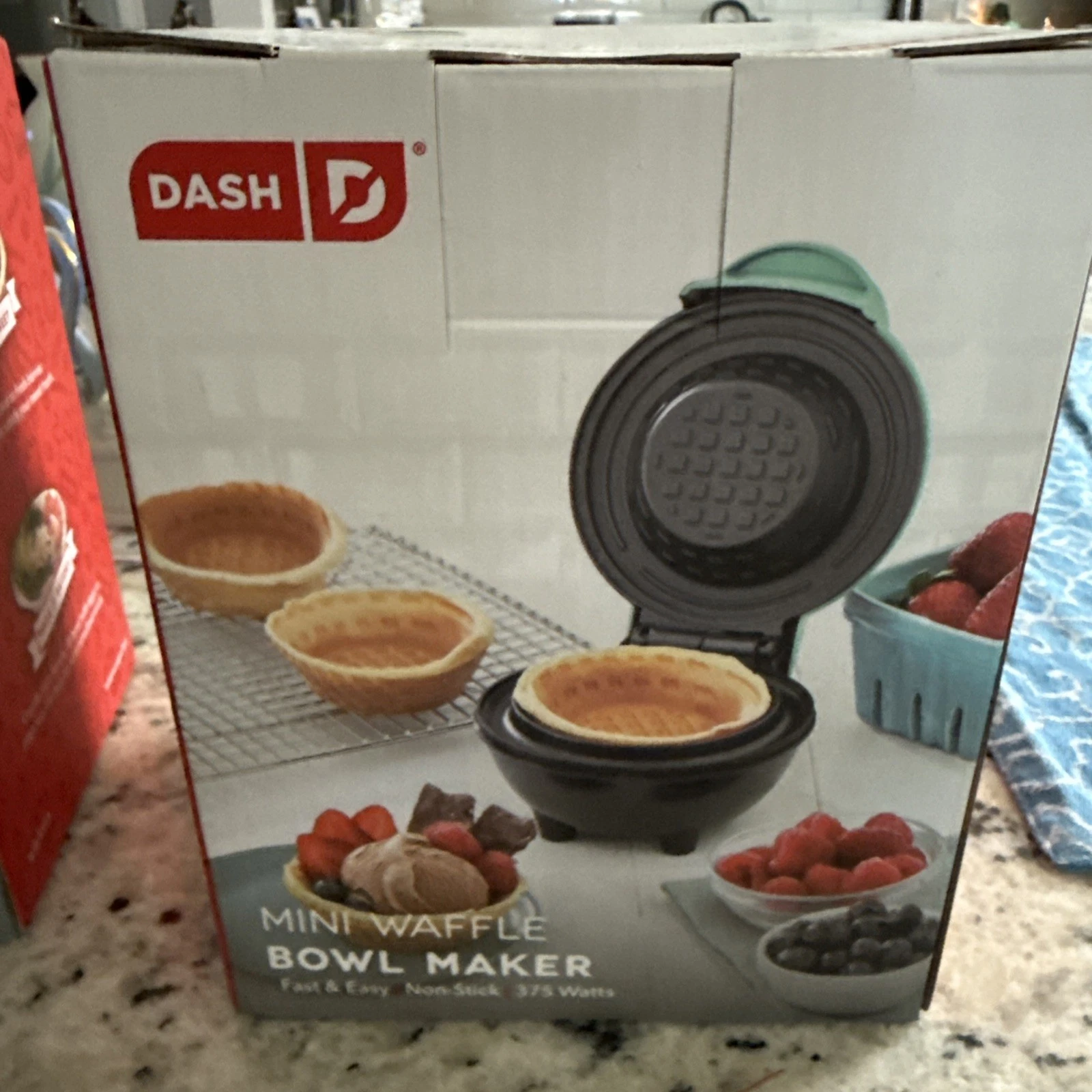 NEW Dash Mini Waffle Bowl Maker - Breakfast, Burrito Bowls, Ice Cream w/Recipes