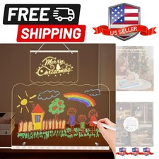 Led Drawing Board, Acrylic Dry Erase Board with Stand，12" X 8” Glow Writing B...
